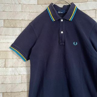 フレッドペリー(FRED PERRY)のフレッドペリー ポロシャツ 半袖 刺繍ロゴ ネイビー M(ポロシャツ)