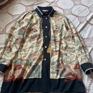 ヴィンテージ(VINTAGE)の昭和レトロ　柄シャツ(シャツ/ブラウス(長袖/七分))