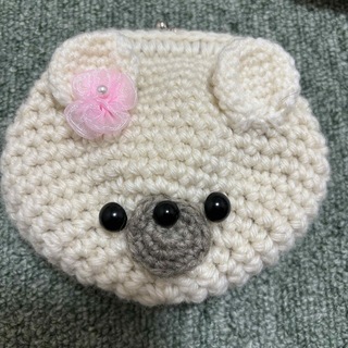 がま口 がまぐち 小物入れ 小銭入れ ハンドメイド 白くまちゃん コインケース(財布)