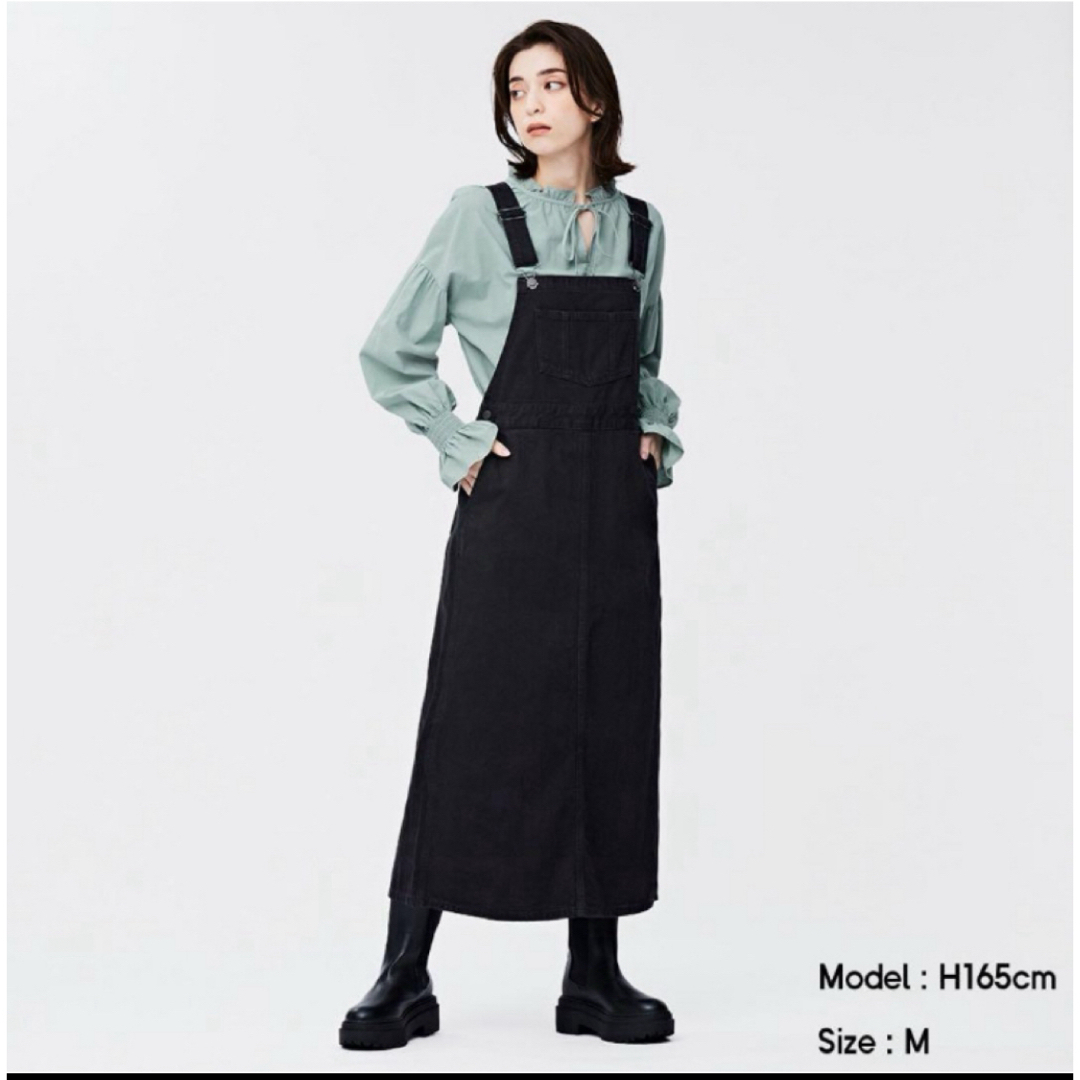 GU(ジーユー)のGU ジーユー デニムサロペットスカート ジャンパースカート M レディースのパンツ(サロペット/オーバーオール)の商品写真