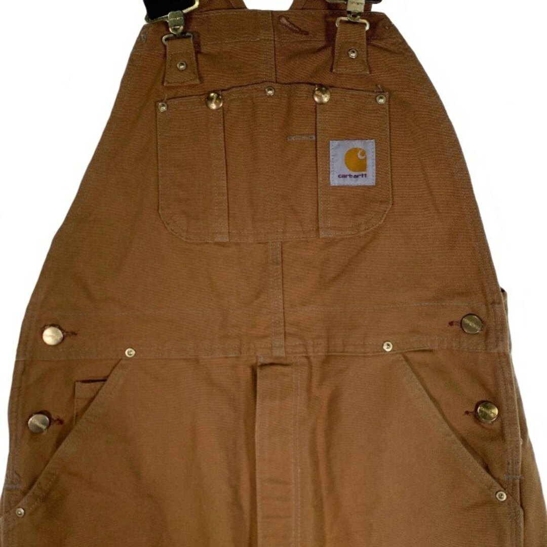 Carhartt カーハート Double Knee Bib Overall ダブルニービブオーバーオール ブラウンダック R01 BRN Size 34×32 メンズのパンツ(サロペット/オーバーオール)の商品写真