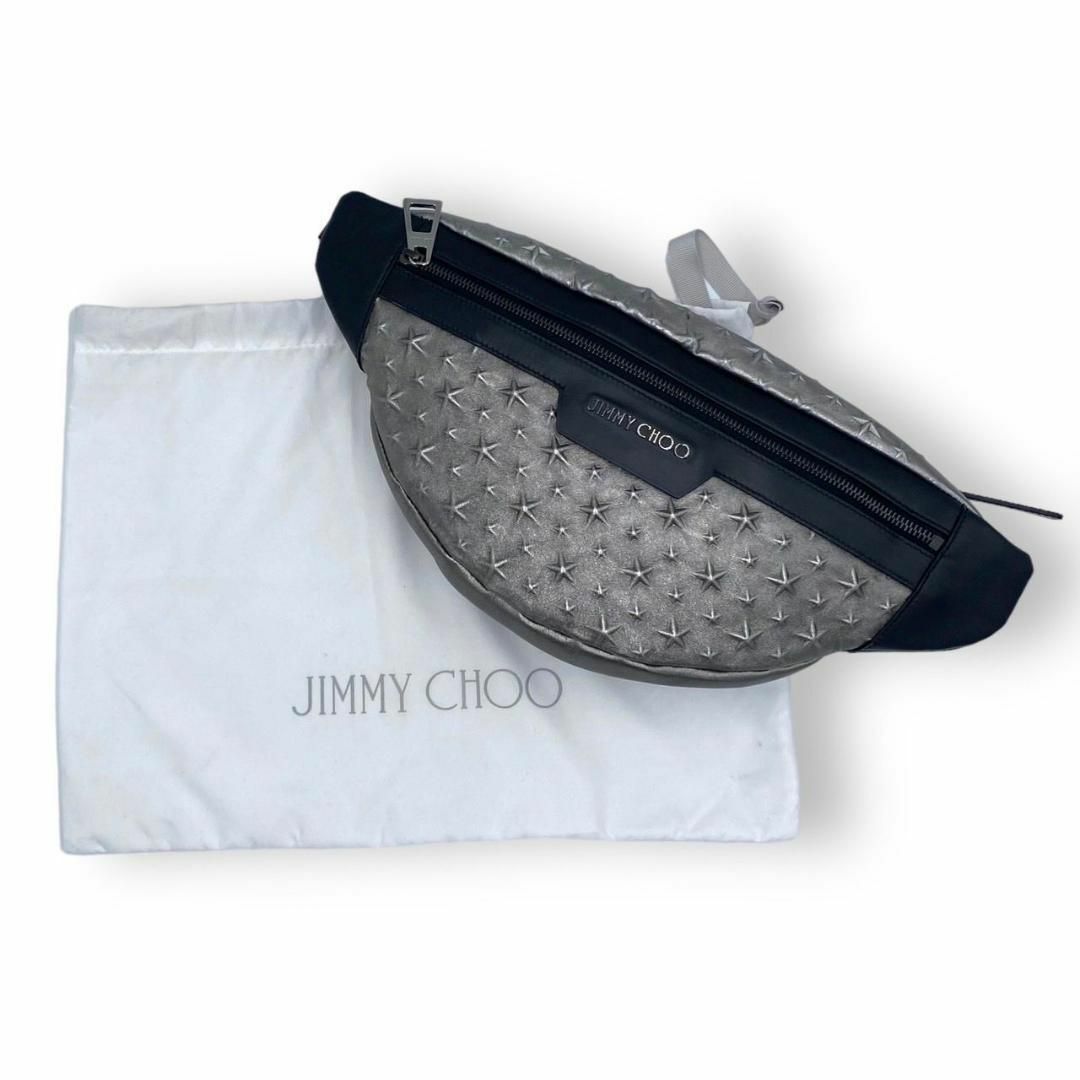 JIMMY CHOO(ジミーチュウ)のジミーチュウ Jimmy Choo ボディバッグ　スタッズ グレー　灰　ブラック レディースのバッグ(ボディバッグ/ウエストポーチ)の商品写真