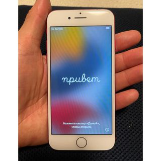 アイフォーン(iPhone)の【中古品】iPhone7 128GB レッド AU版 SIMフリー済(スマートフォン本体)