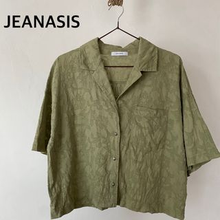 ジーナシス(JEANASIS)のジーナシス　グリーン　半袖　シャツ　トップス　綿　コットン　フリーサイズ(Tシャツ(半袖/袖なし))