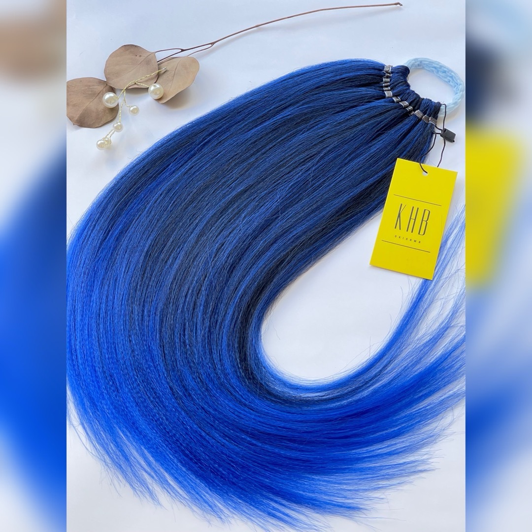 【新品】 EZPO#1B/Blue ポニーテールエクステ ヘアアクセ ヘアゴム レディースのウィッグ/エクステ(ロングストレート)の商品写真