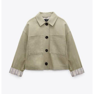 ザラ(ZARA)のリネンブレンドクロップドジャケット(その他)