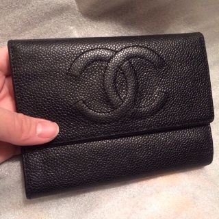 シャネル(CHANEL)のCHANELキャビアスキン３つ折り財布(財布)