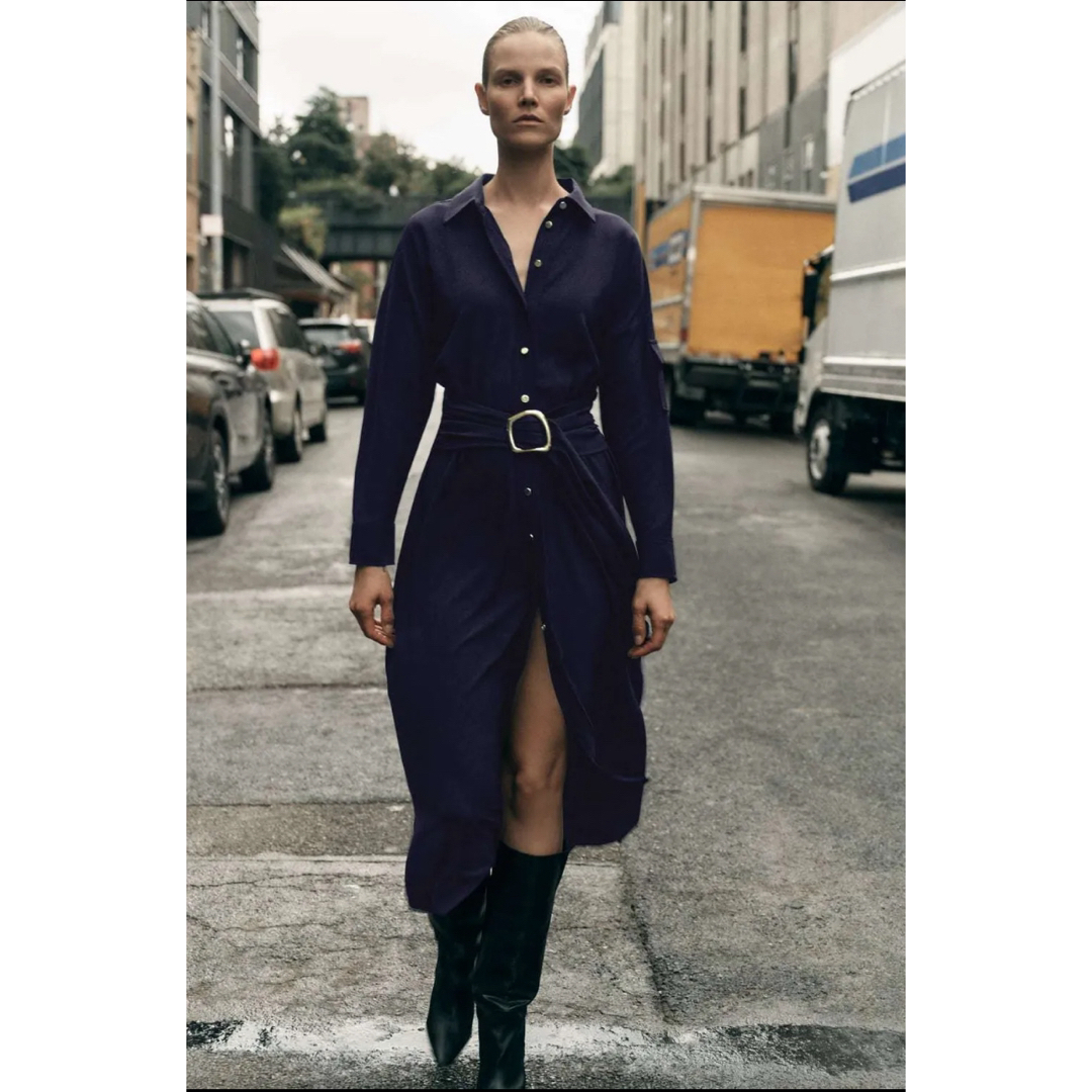 ZARA - 新品 ZARA 今季 激レア 2024 ロングワンピース 濃紺 ZARA - 新品 ZARA 今季 激レア 2024 ロングワンピース 濃紺