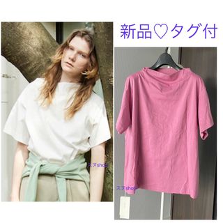 ミラオーウェン(Mila Owen)の新品タグ付♡ ミラオーウェン　ハイネックデザインカットソーTシャツ(Tシャツ(半袖/袖なし))