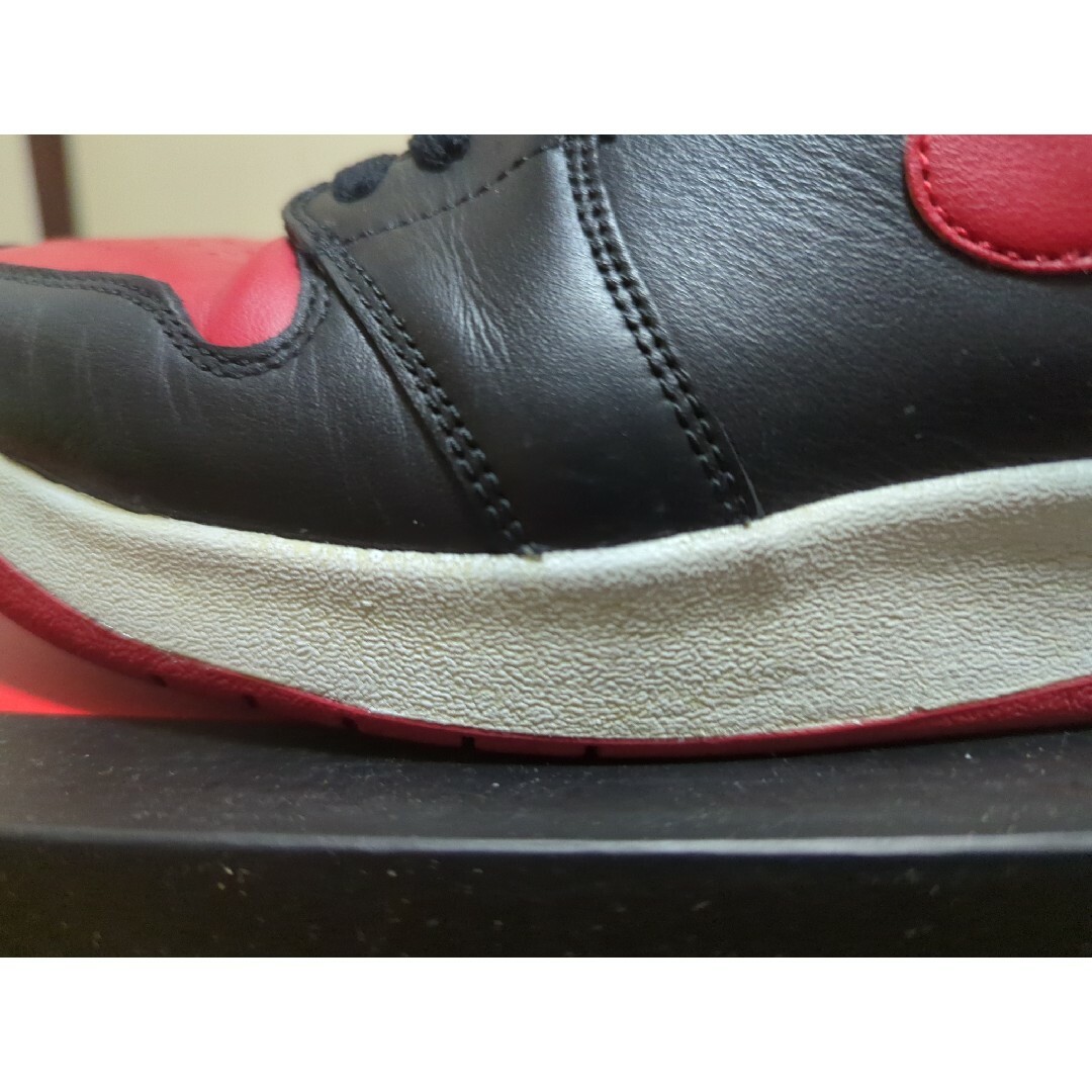 Jordan Brand（NIKE）(ジョーダン)のエアジョーダン1レッド×ブラック　訳あり メンズの靴/シューズ(スニーカー)の商品写真