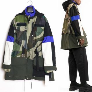 サカイ(sacai)のサカイ×カウズ新品21AWオーバーサイズ ミリタリージャケット2再構築(ミリタリージャケット)