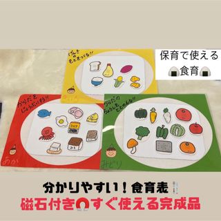 【食育ボード完成品】　食育　三大栄養素　保育で使える(知育玩具)