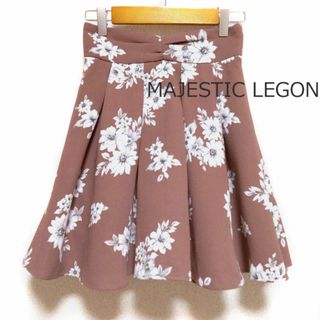 マジェスティックレゴン(MAJESTIC LEGON)のMAJESTIC LEGON マジェスティックレゴン 花柄スカートスカパン モカ(ミニスカート)