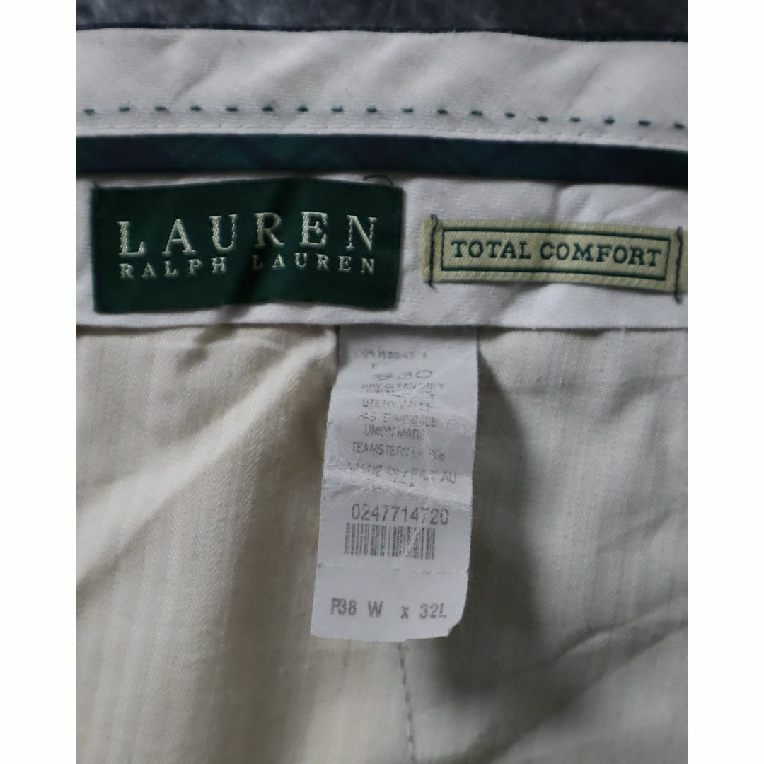 Ralph Lauren(ラルフローレン)のラルフローレン 2タック ワイド ウール スラックス ダブル 濃紺 W38 メンズのパンツ(スラックス)の商品写真