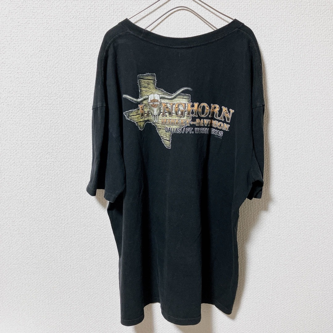 Harley Davidson(ハーレーダビッドソン)のハーレーダビッドソン 半袖 両面プリントTシャツ XL オーバーサイズ 黒 メンズのトップス(Tシャツ/カットソー(半袖/袖なし))の商品写真