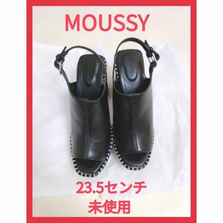 マウジー(moussy)のマウジー 未使用 サボ サンダル レディース 厚底 23.5 黒 サボサンダル(サンダル)