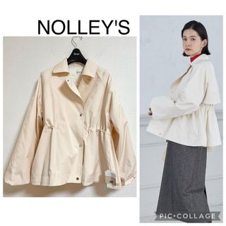 NOLLEY'S - 【新品】ノーリーズ インナーダウン ショートブルゾン 春コート ホワイト系 軽量