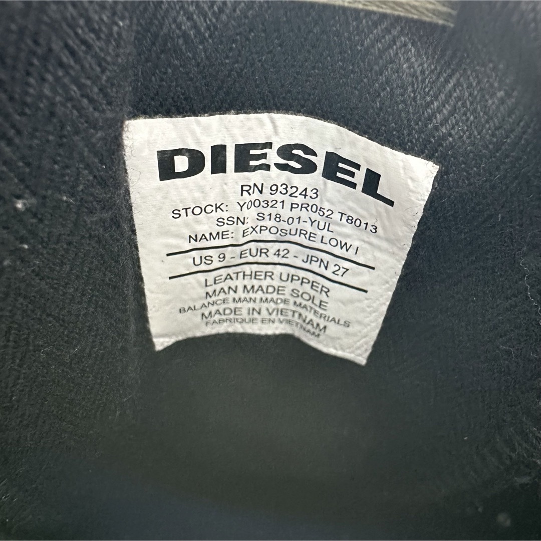 DIESEL(ディーゼル)の【DIESEL】ディーゼル 27 スニーカー レザー ブラック メンズの靴/シューズ(スニーカー)の商品写真