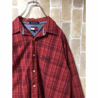 トミージーンズ(TOMMY JEANS)の【トミージーンズ】古着　チェックシャツ　ワンポイント(シャツ)