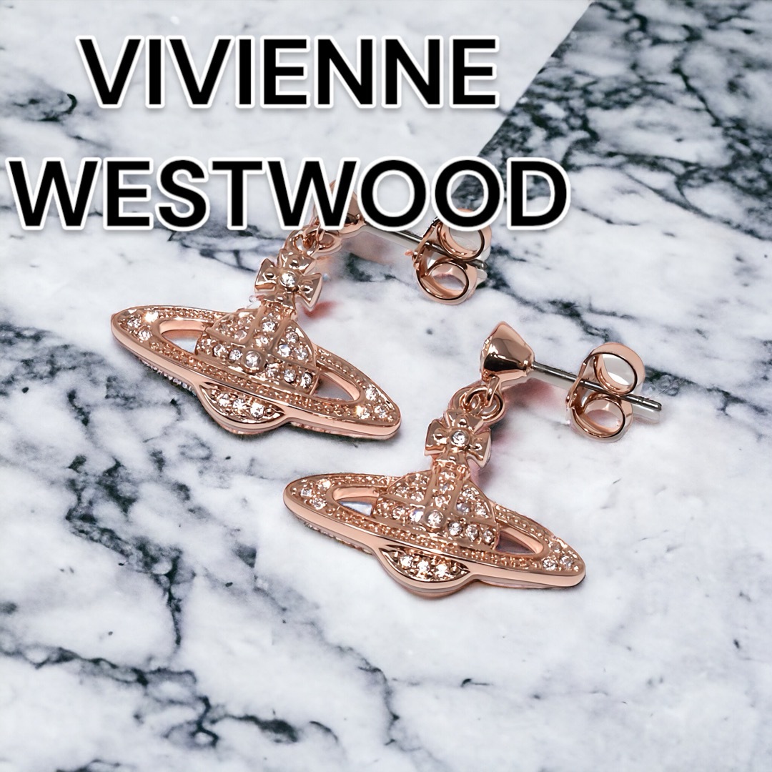 Vivienne Westwood(ヴィヴィアンウエストウッド)の【新品未使用】ヴィヴィアンウエストウッド【日本正規品】ピアス　ピンクゴールド レディースのアクセサリー(ピアス)の商品写真