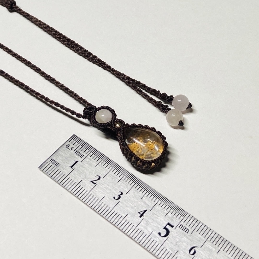 #955 ♡ガーデンクォーツ&クンツァイト天然石♡マクラメネックレス　ペンダント ハンドメイドのアクセサリー(ネックレス)の商品写真