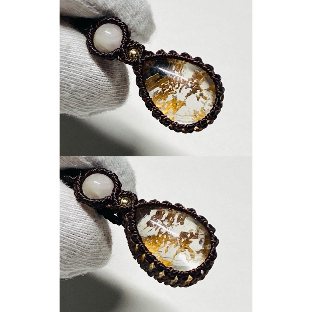 #955 ♡ガーデンクォーツ&クンツァイト天然石♡マクラメネックレス　ペンダント ハンドメイドのアクセサリー(ネックレス)の商品写真