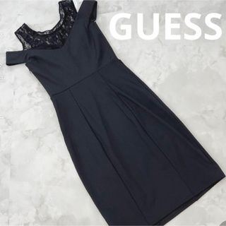 ゲス(GUESS)の最終値下げ GUESS 黒 ドレス ワンピース タイト レース XSサイズ(ひざ丈ワンピース)