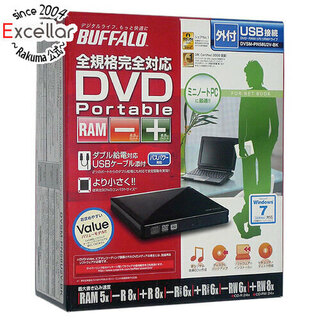 バッファロー(Buffalo)のBUFFALO製　ポータブル DVDドライブ　DVSM-PN58U2V-BK 元箱あり(PC周辺機器)