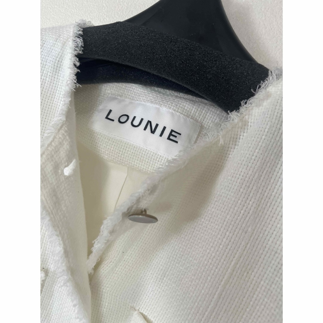 LOUNIE - ルーニィ☆38サイズ☆麻混コットンノーカラー LOUNIE - ルーニィ☆38サイズ☆麻混コットンノーカラー