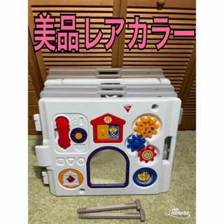 美品　日本育児　ミュージカルキッズランド　ベビーサークル　6枚　レアカラー(ベビーサークル)