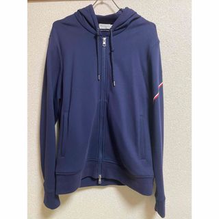 モンクレール(MONCLER)の【美品】モンクレール マグリアカーディガン パーカー トリコロール ネイビー L(パーカー)