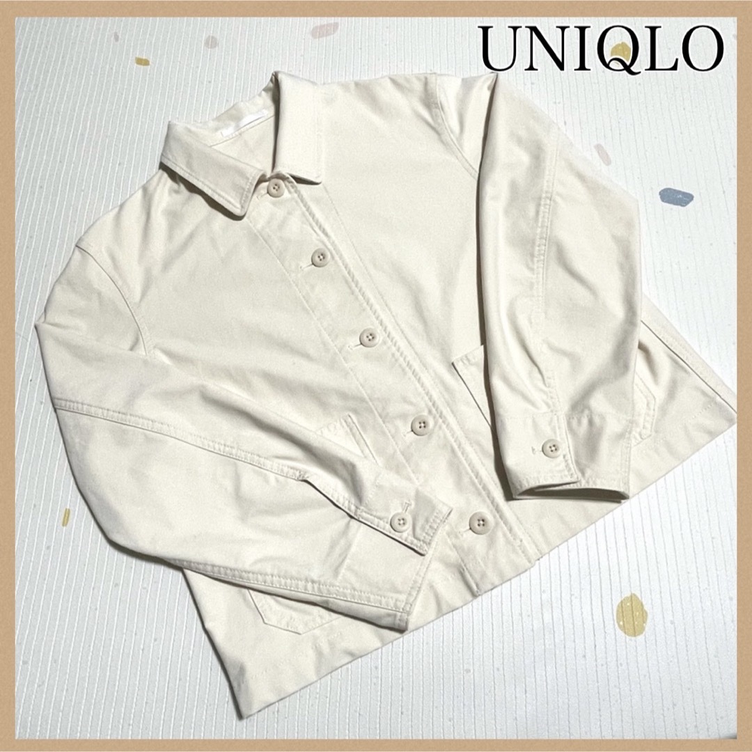 UNIQLO(ユニクロ)の【UNIQLO】ユニクロ 長袖ブラウスM ホワイト 白 無地 シンプル トップス レディースのトップス(シャツ/ブラウス(長袖/七分))の商品写真