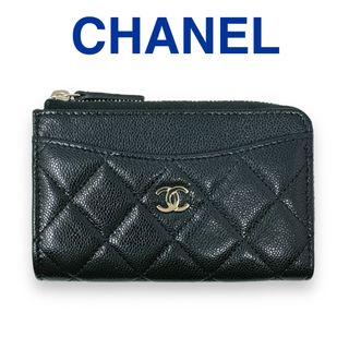 シャネル(CHANEL)のシャネル AP3179 フラグメントケース マトラッセ ブラック キャビアスキン(財布)