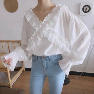 ディーホリック(dholic)のfrill blouse❤︎(シャツ/ブラウス(長袖/七分))