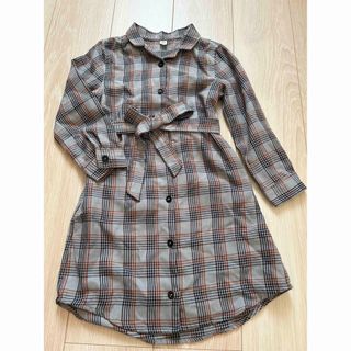 エフオーキッズ(F.O.KIDS)の120センチ　シャツワンピース　チェック　F.O.KIDS 春服　カーディガン(ワンピース)