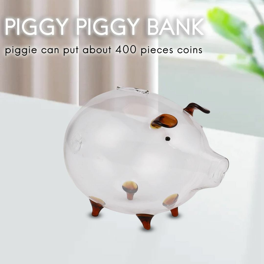 Yocdunm 豚の貯金箱 お金のボックス コインの貯金箱 かわいい 透明ガラス キッズ/ベビー/マタニティのおもちゃ(その他)の商品写真