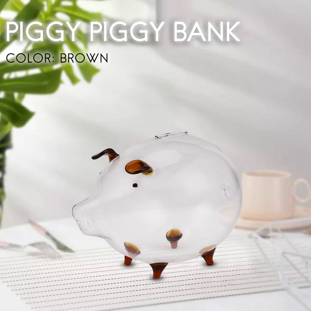 Yocdunm 豚の貯金箱 お金のボックス コインの貯金箱 かわいい 透明ガラス キッズ/ベビー/マタニティのおもちゃ(その他)の商品写真