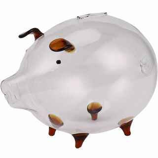 Yocdunm 豚の貯金箱 お金のボックス コインの貯金箱 かわいい 透明ガラス(その他)