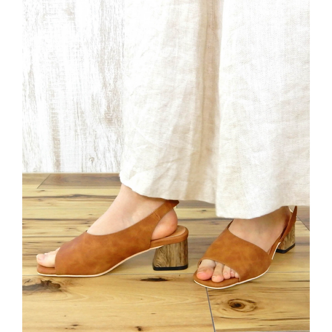 バックストラップオープントゥアシメサンダル レディースの靴/シューズ(サンダル)の商品写真