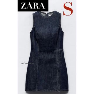 ザラ(ZARA)の【新品】ZARA デニムワンピース　ミニワンピース　ミニドレス　ワンピース(ミニワンピース)