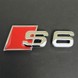 アウディ(AUDI)のAUDI アウディ　S６ 3Dエンブレム　シルバー　１個 (車外アクセサリ)