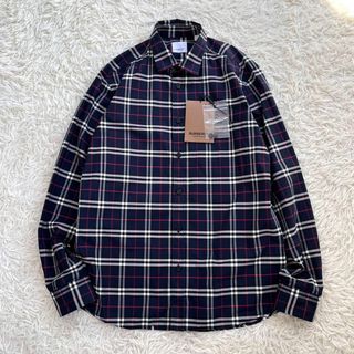 【美品・現行品】バーバリー/BURBERRY 長袖シャツ　ノバチェック　ネイビー(Tシャツ/カットソー(七分/長袖))