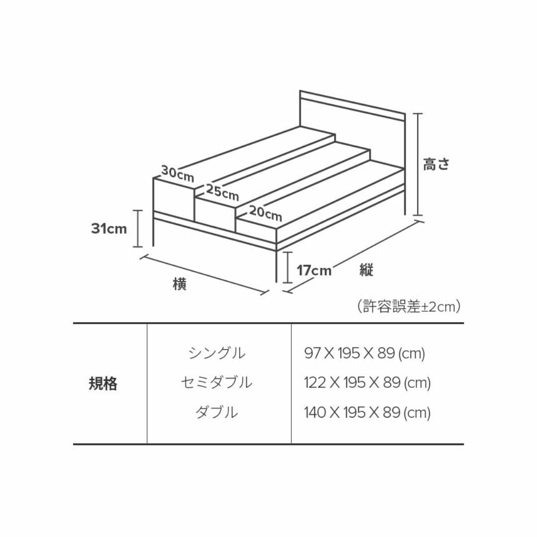 【色: ダークグレー】ZINUS 布張り ベッドフレーム シングル Nelly  インテリア/住まい/日用品のベッド/マットレス(その他)の商品写真