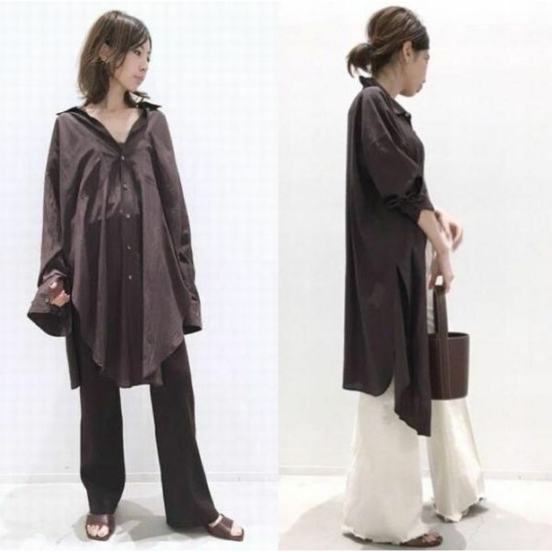 L'Appartement DEUXIEME CLASSE(アパルトモンドゥーズィエムクラス)のアパルトモンドゥーズィエムクラス Satin Oversize シャツ レディースのトップス(シャツ/ブラウス(長袖/七分))の商品写真