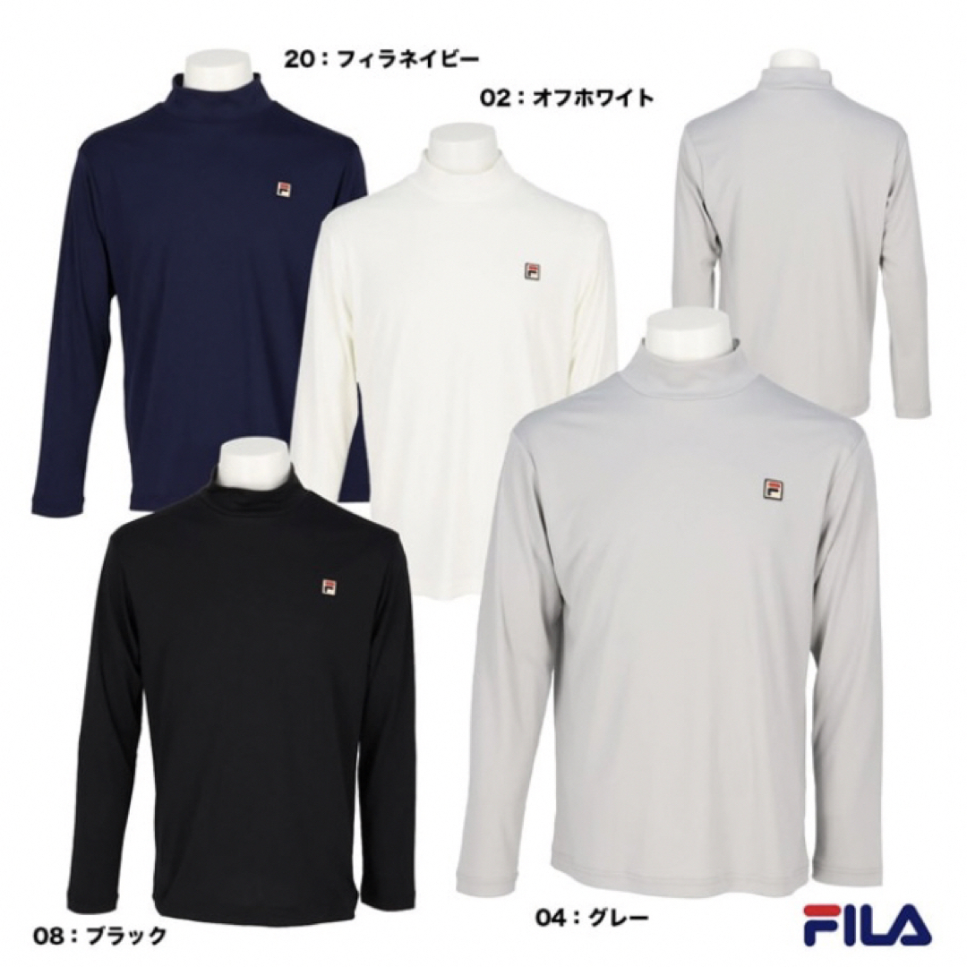 FILA(フィラ)のFILA ロングスリーブシャツ VM5632 ブラック 2023年秋冬モデル スポーツ/アウトドアのテニス(ウェア)の商品写真