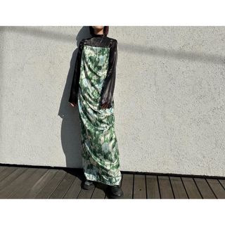 アメリヴィンテージ(Ameri VINTAGE)のameri MOYA NUANCE DRESS 緑 キャミワンピース　M (ロングワンピース/マキシワンピース)