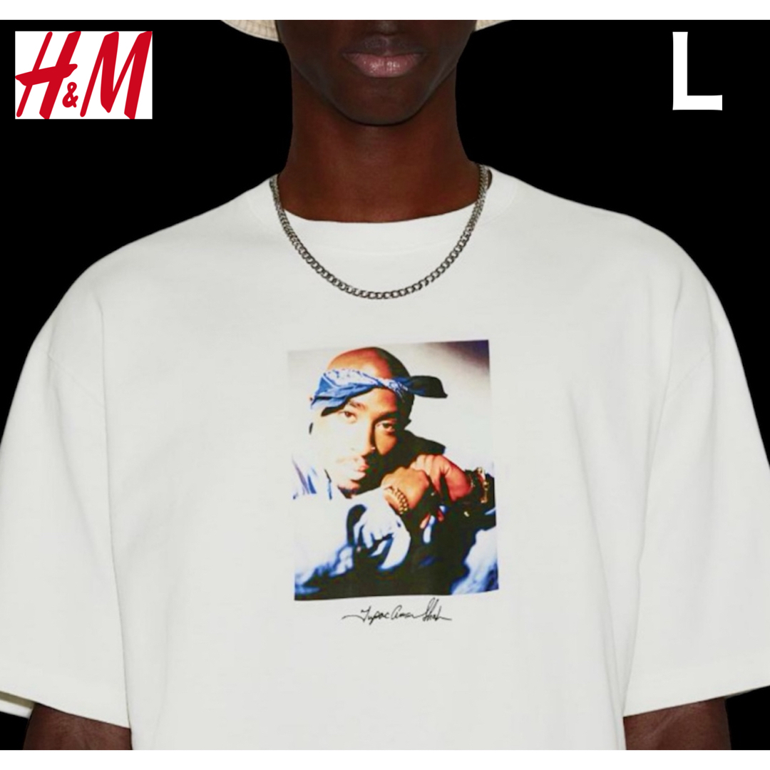 H&M(エイチアンドエム)の新品 H&M × 2PAC コラボ Tシャツ 半袖 HIPHOP L メンズのトップス(Tシャツ/カットソー(半袖/袖なし))の商品写真