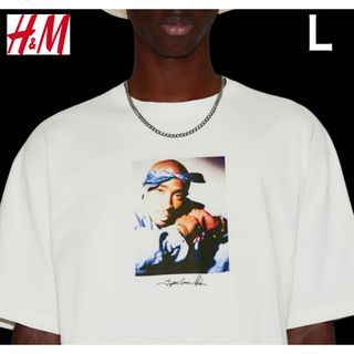 エイチアンドエム(H&M)の新品 H&M × 2PAC コラボ Tシャツ 半袖 HIPHOP L(Tシャツ/カットソー(半袖/袖なし))