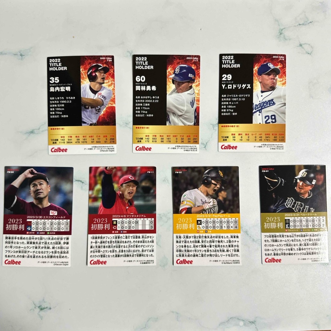 カルビー(カルビー)のプロ野球チップス2023 タイトルホルダーカード 初勝利カード エンタメ/ホビーのタレントグッズ(スポーツ選手)の商品写真