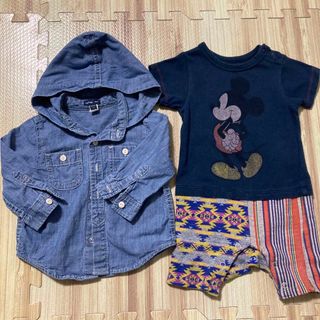 ブリーズ(BREEZE)のbreeze カバーオール　Baby GAP デニムシャツ　フード付き(カバーオール)